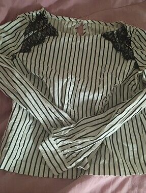 Cotton Thin Black and White Striped Blouse